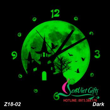 Đồng hồ treo tường Dạ Quang - Lâu Đài Rơi (Dark)