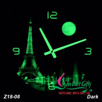Đồng hồ treo tường Dạ Quang - PARIS AT NIGHT