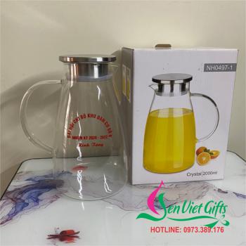 Bình thuỷ tinh in logo đại hội
