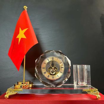 Bộ để bàn pha lê đồng hồ M1