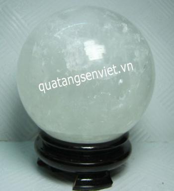 Bộ để bàn pha lê - quả cầu thạch anh trắng